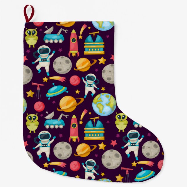 Space Large Christmas Stocking (Front)