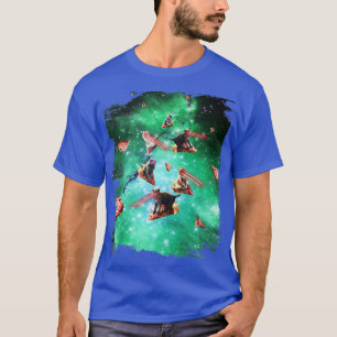Space Laser Eye Cat Riding Pizza, Galay Cats 1573 T-Shirt
