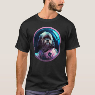 Space Lhasa Apso Dog Mom Dad Lhasa Apso T-Shirt