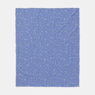 Space Line Art Seamless Pattern Fleece Blanket