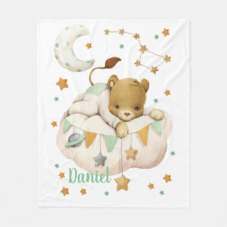 Space Lion Fleece Blanket