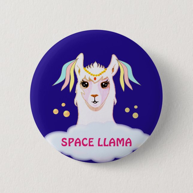 Space Llama Button (Front)