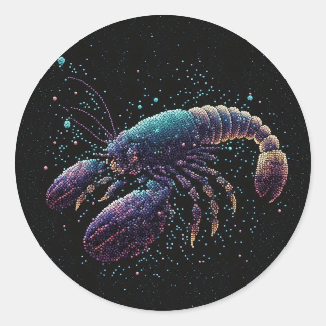 Space Lobster Classic Round Sticker (Front)