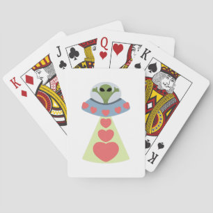 Space Love Alien Valentine Playing Cards