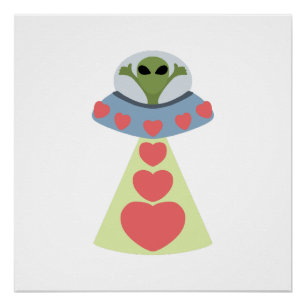 Space Love Alien Valentine Poster