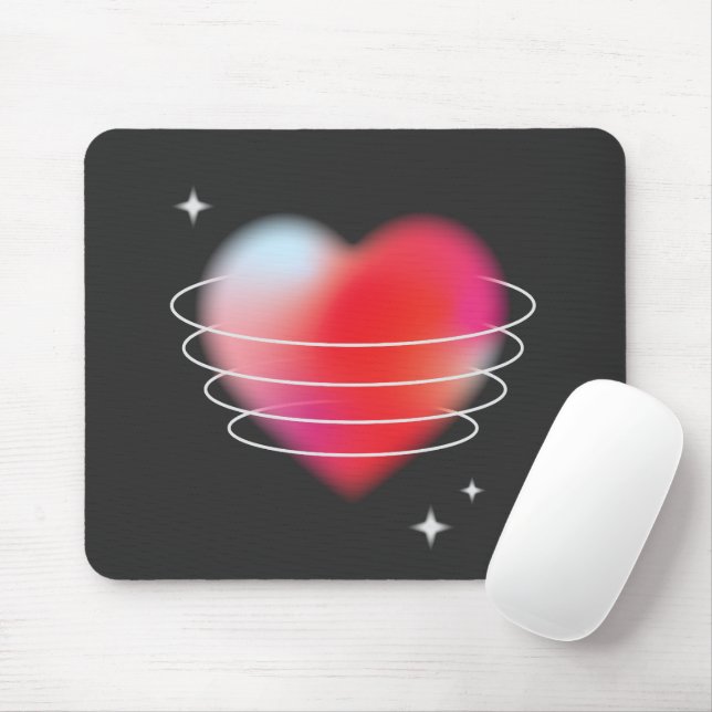 Space love heart hitech nerds valentines day gift  mouse mat (With Mouse)