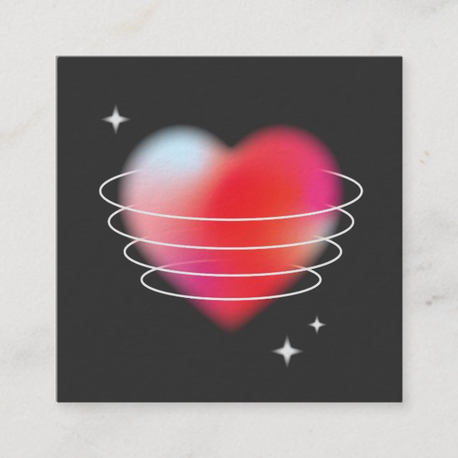 Space love, red heart hitech valentines day lovely enclosure card (Front)