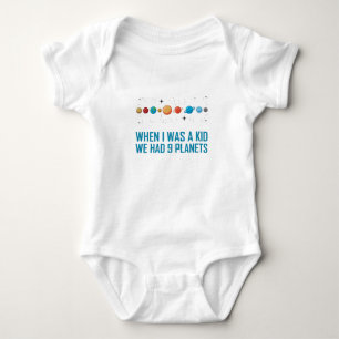 Space Lover Adult Astronomy Hobby Pluto 9 Planet Baby Bodysuit