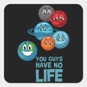 Space Lover Adult Astronomy Hobby Solar System Square Sticker