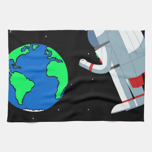 Space Man Tea Towel (Horizontal)
