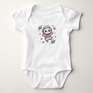 Space Meow-naut, cute kawaii cat Baby Bodysuit