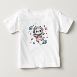 Space Meow-naut, cute kawaii cat Baby T-Shirt
