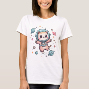 Space Meow-naut, cute kawaii cat T-Shirt