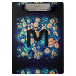 Space Mimosa Golden Nebula Blossom Clipboard