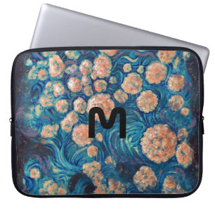 Space Mimosa Golden Nebula Blossom Laptop Sleeve