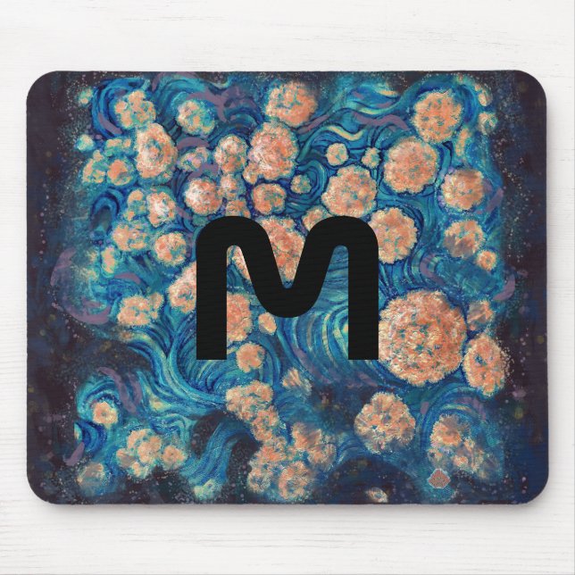 Space Mimosa Golden Nebula Blossom Mouse Mat (Front)