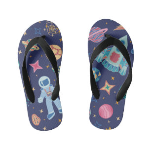 Space Mission Kid's Flip Flops