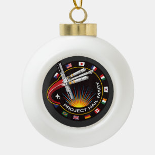 Space Mission Patch Ceramic Ball Christmas Ornament