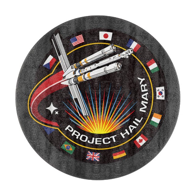Space Mission Patch Cutting Board (Front)