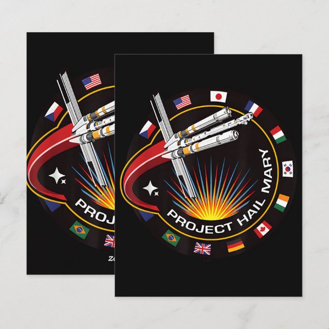 Space Mission Patch Holiday Card (Front/Back)