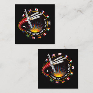 Space Mission Patch Square Business Card