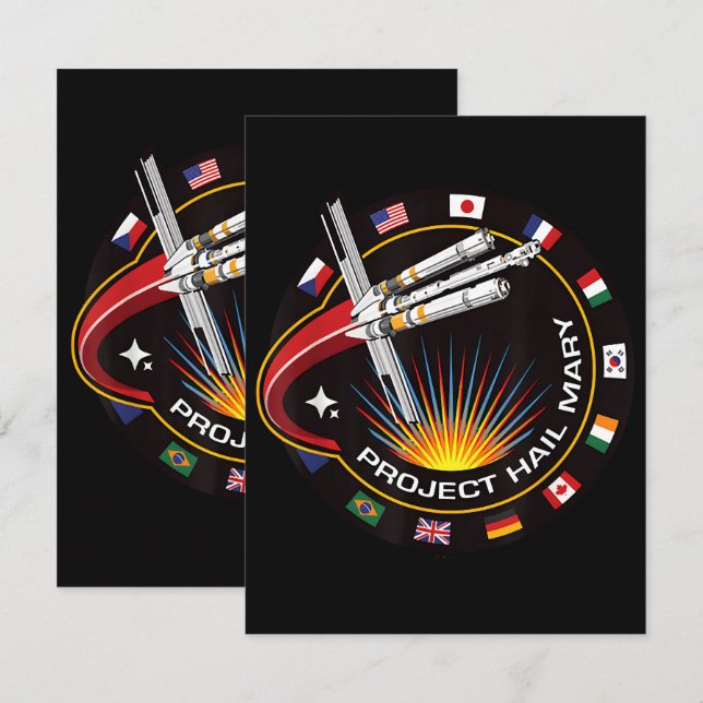 Space Mission Patch Thank You Card (Front/Back)