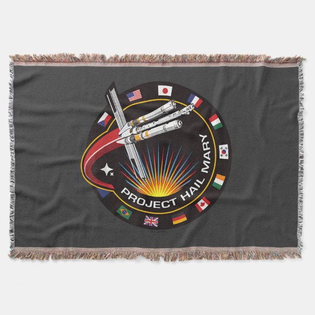 Space Mission Patch Throw Blanket (Front)