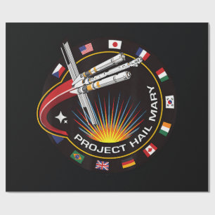 Space Mission Patch Wrapping Paper