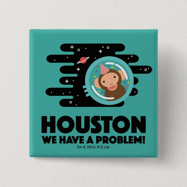 Space Monkey 15 Cm Square Badge (Front)