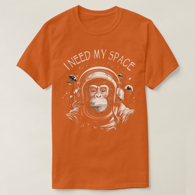 Space Monkey Ape Chimp Astronaut T-Shirt (Design Front)