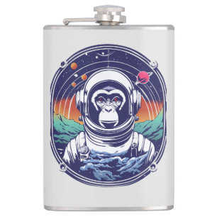 Space Monkey Astronaut Hip Flask