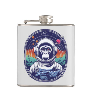 Space Monkey Astronaut Hip Flask