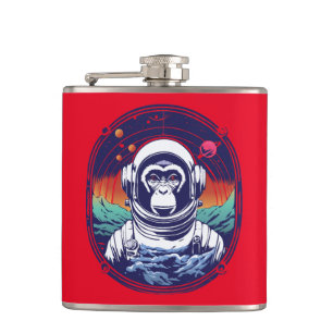 Space Monkey Astronaut Hip Flask