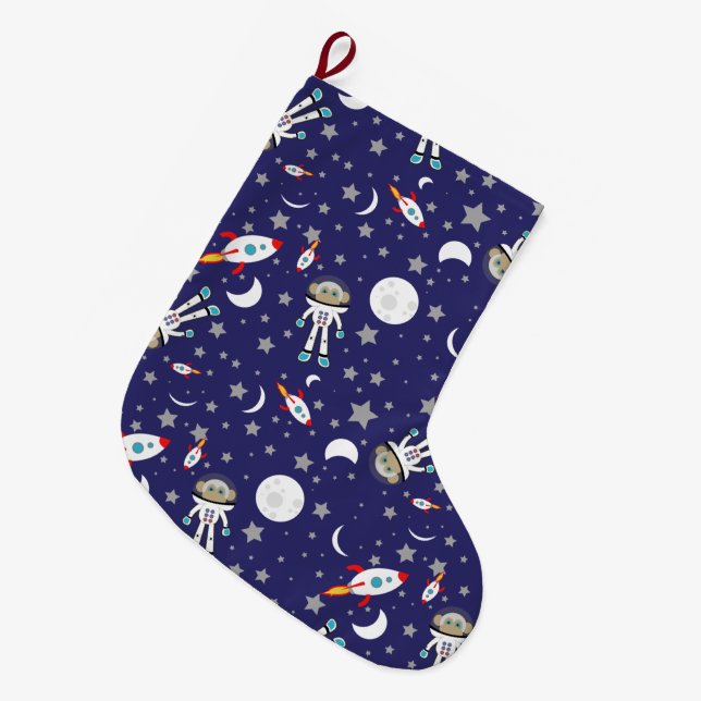 Space Monkey Christmas Stocking (Front (Hanging))
