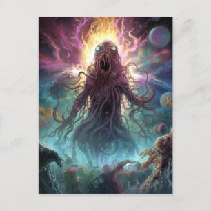Space Monster Horror Art Postcard