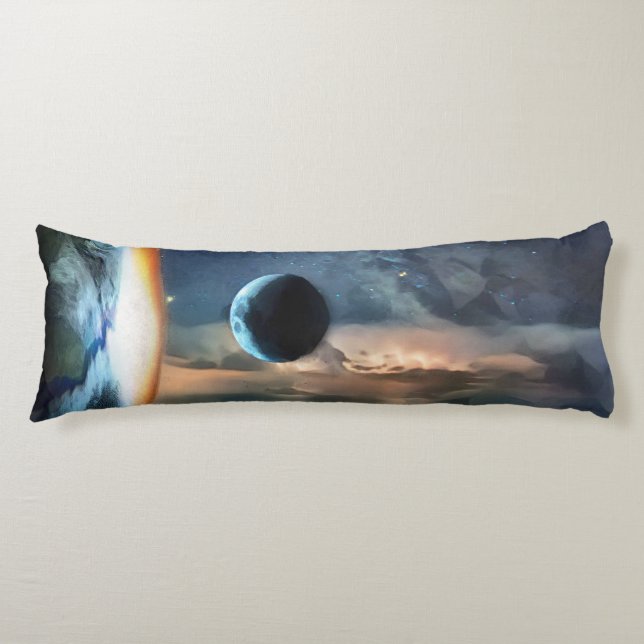 Space, Moon And Earth Body Cushion (Front)