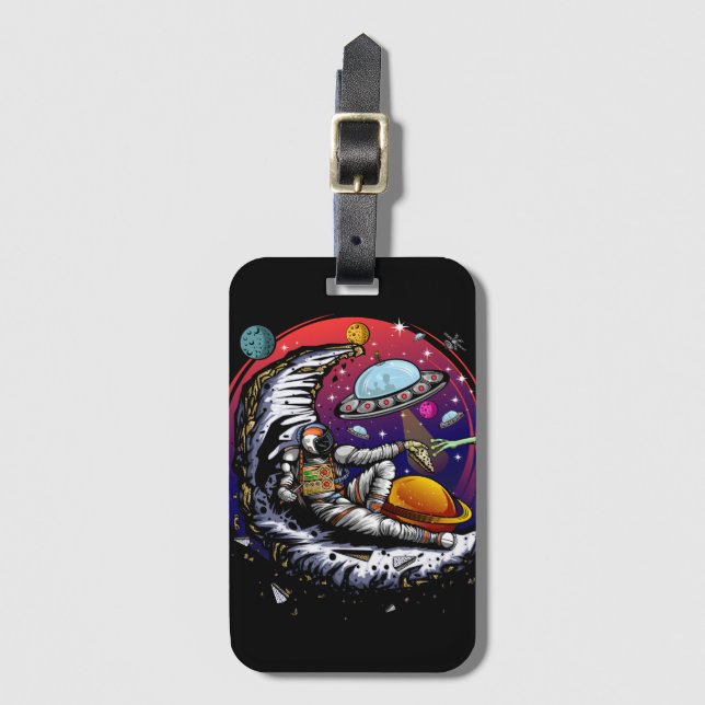 Space Moon Cheese Luggage Tag (Front Vertical)