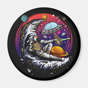 Space Moon Cheese Magnet