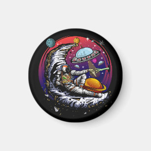 Space Moon Cheese Magnet