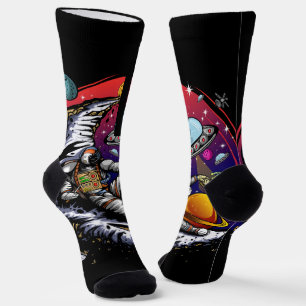 Space Moon Cheese Socks