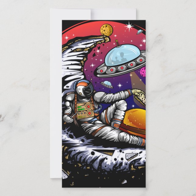 Space Moon Cheese Thank You Card (Front)