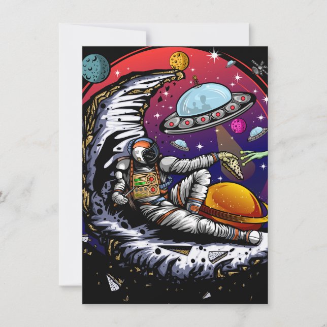 Space Moon Cheese Thank You Card (Front)