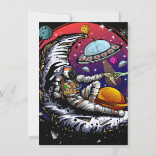 Space Moon Cheese Thank You Card
