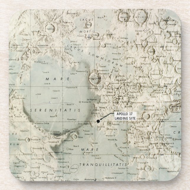 SPACE: MOON MAP, 1972 COASTER (Front)
