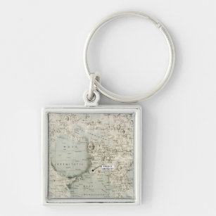SPACE: MOON MAP, 1972 KEY RING