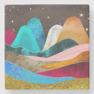 Space Mountains Stone Coaster