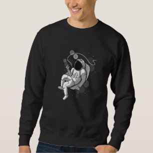 Space Muscular Astronaut Fitness  Weightlifting Sweatshirt