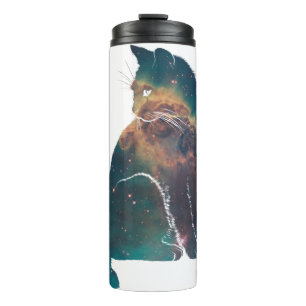 Space Nebula Cat Thermal Tumbler