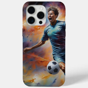 Space Nebula Soccer Shot iPhone 15 Pro Max Case