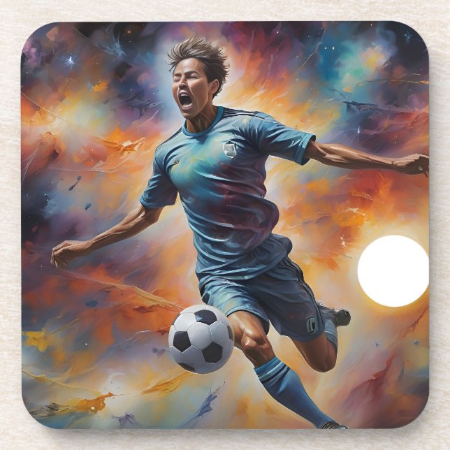 Space Nebula Soccer Shot Coaster (Front)